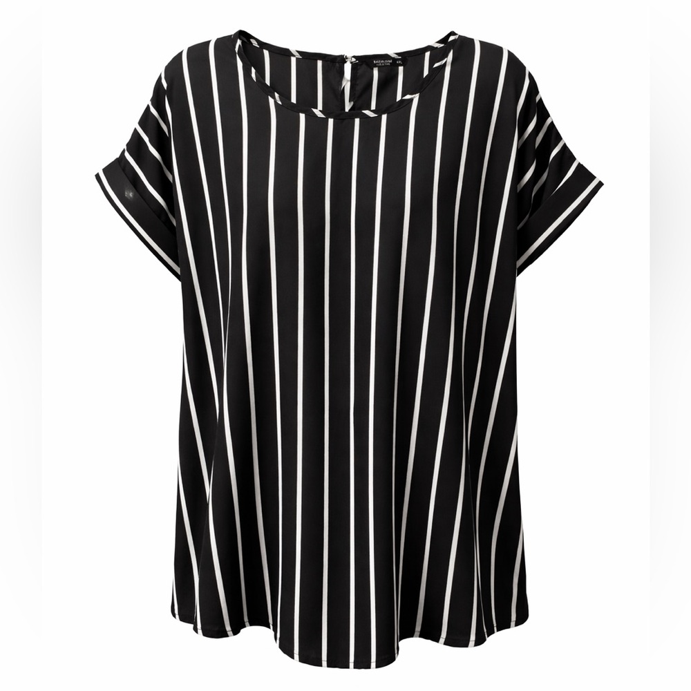 SHEIN Black and White Striped Blouse